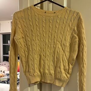 Yellow Cable Knit Sweater Brandy Melville